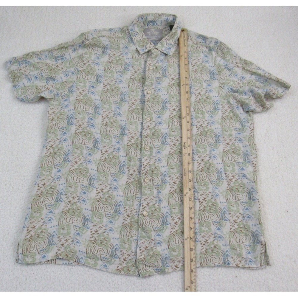 Margaritaville Shirt Men XL Silk Linen Short Sleeve Tropical Print Hawaiian - Picture 6 of 10